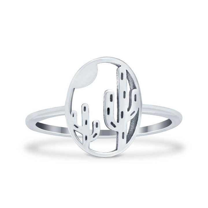 Cactus Cut Out Statement Ring Band Wholesale for wholesale by Blue Apple Imports