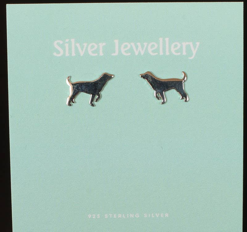 Western Counties Wholesale – wholesale Stud/post earrings – Carded Sterling Silver Dog Stud Earrings0