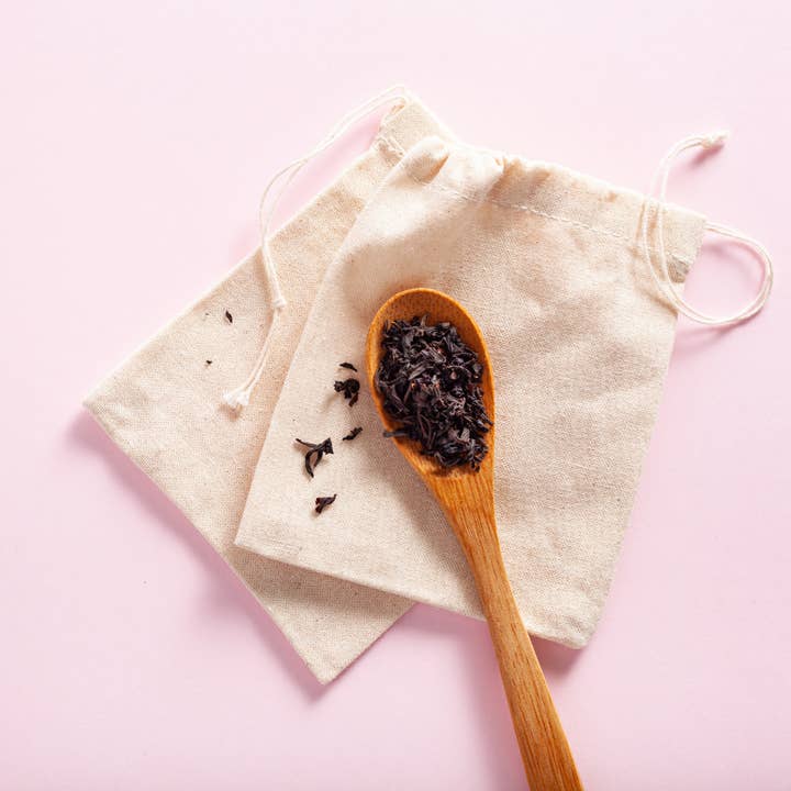 Mansimble Tea & Estate - Wholesale Tea Bags - Wild Rose & Black Kangra Hand-Tied Organic Cotton Tea Bag
