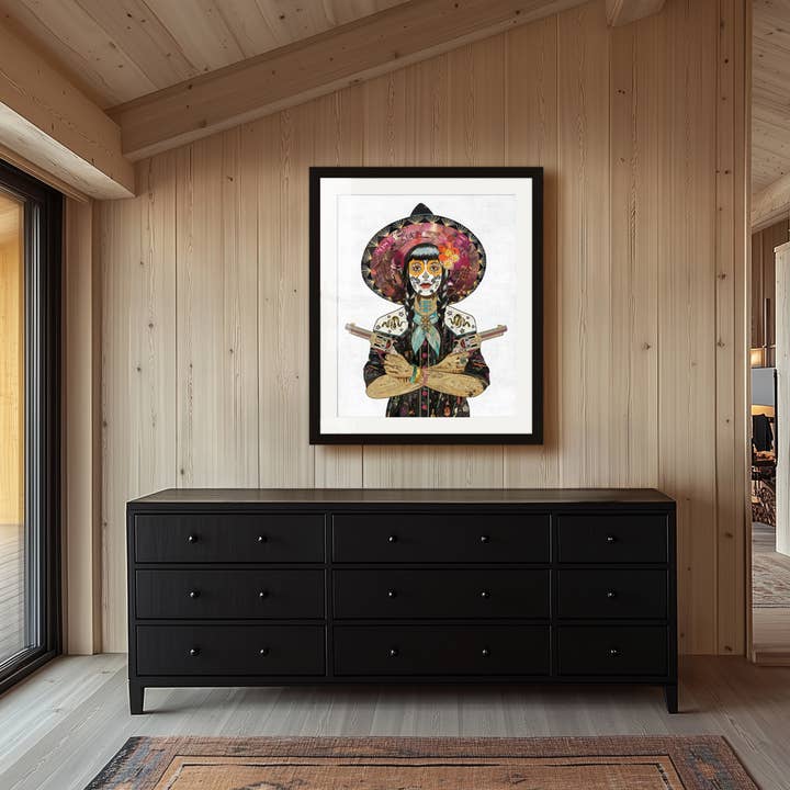 Kunsttryk | Snake Cowgirl vægkunst | VAQUERA SUDOESTE (HISS) for engroshandel hos Dolan Geiman