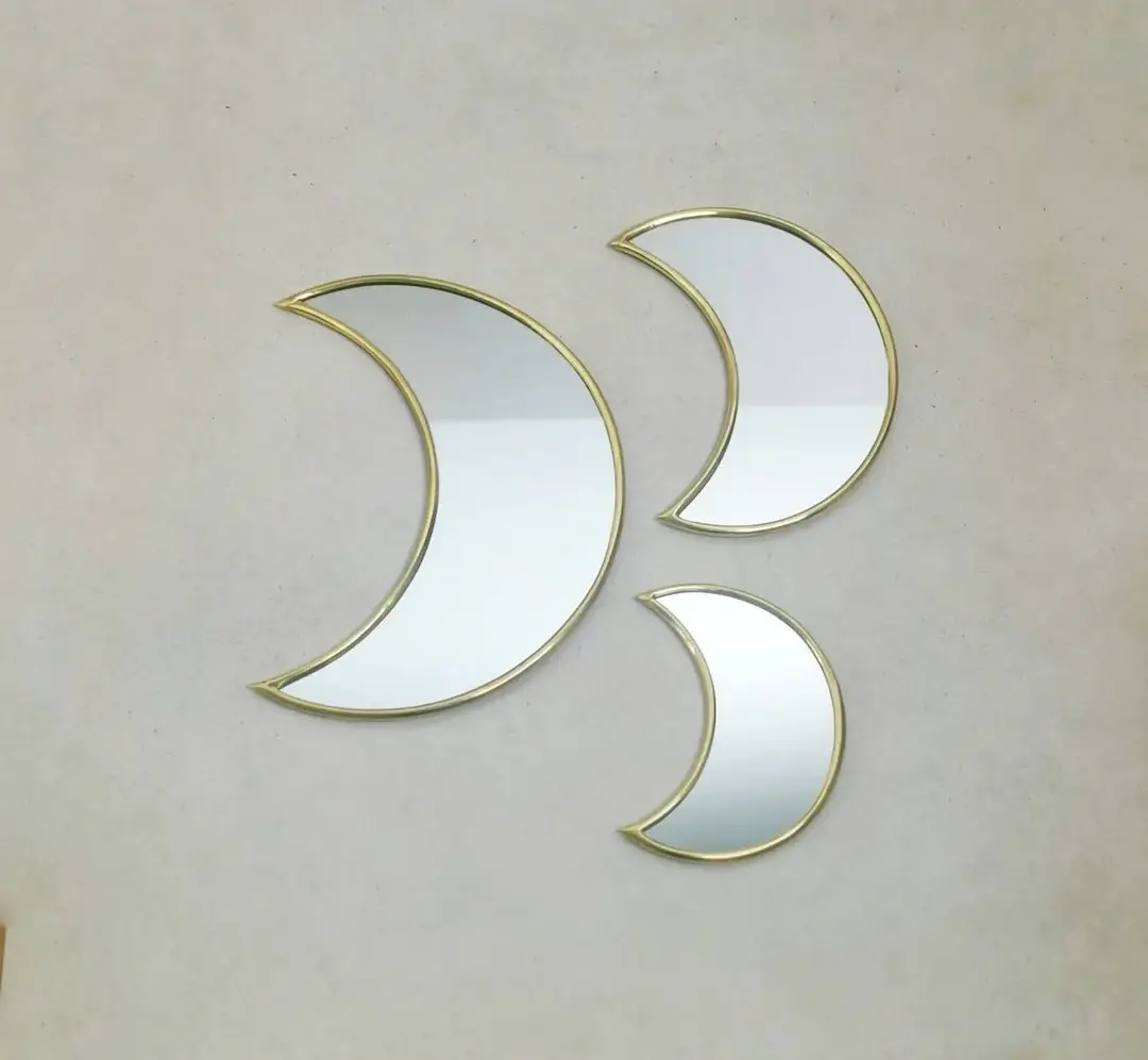 High crafty – Großhandel Wandspiegel – Mondspiegel mit goldenem Messingrahmen – Handgefertigter marokkanischer Mond10