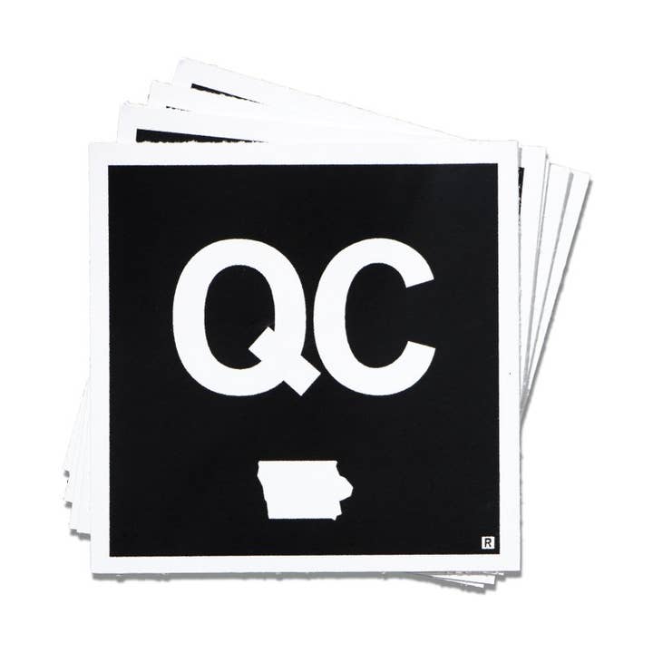 QC Iowa Logo Mini Sticker for wholesale by RAYGUN