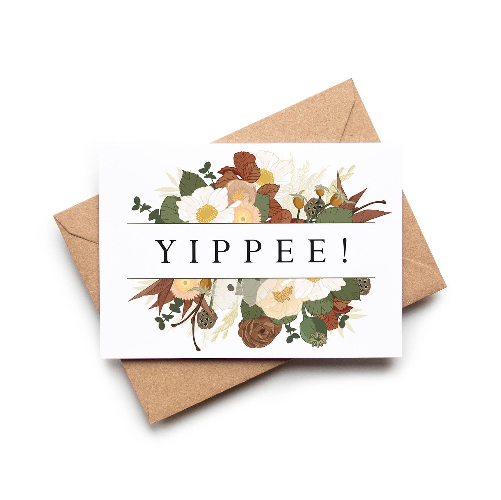 Wildwood Paper – wholesale Birthday card – Yippee! Autumnal Floral Birthday Celebration Card