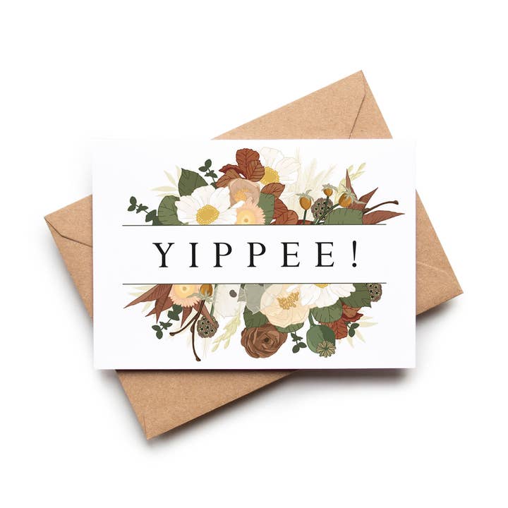 Wildwood Paper – wholesale Birthday card – Yippee! Autumnal Floral Birthday Celebration Card0