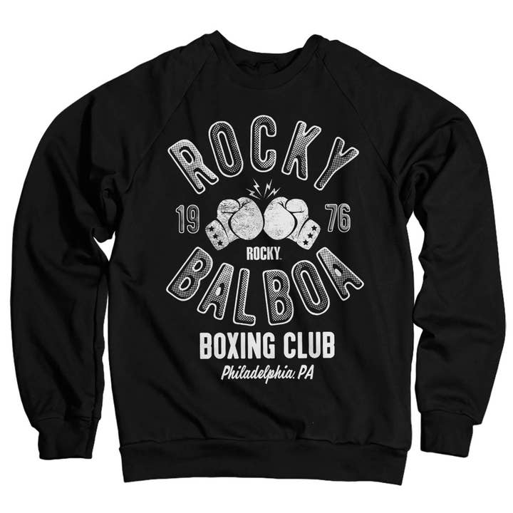 Black Rocky Balboa Boxing Club Sweatshirt for wholesale on Faire