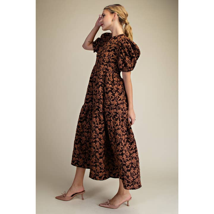 STYLE USA - Wholesale Dress - Women's - NEW Puff Sleeve Midi Dress2