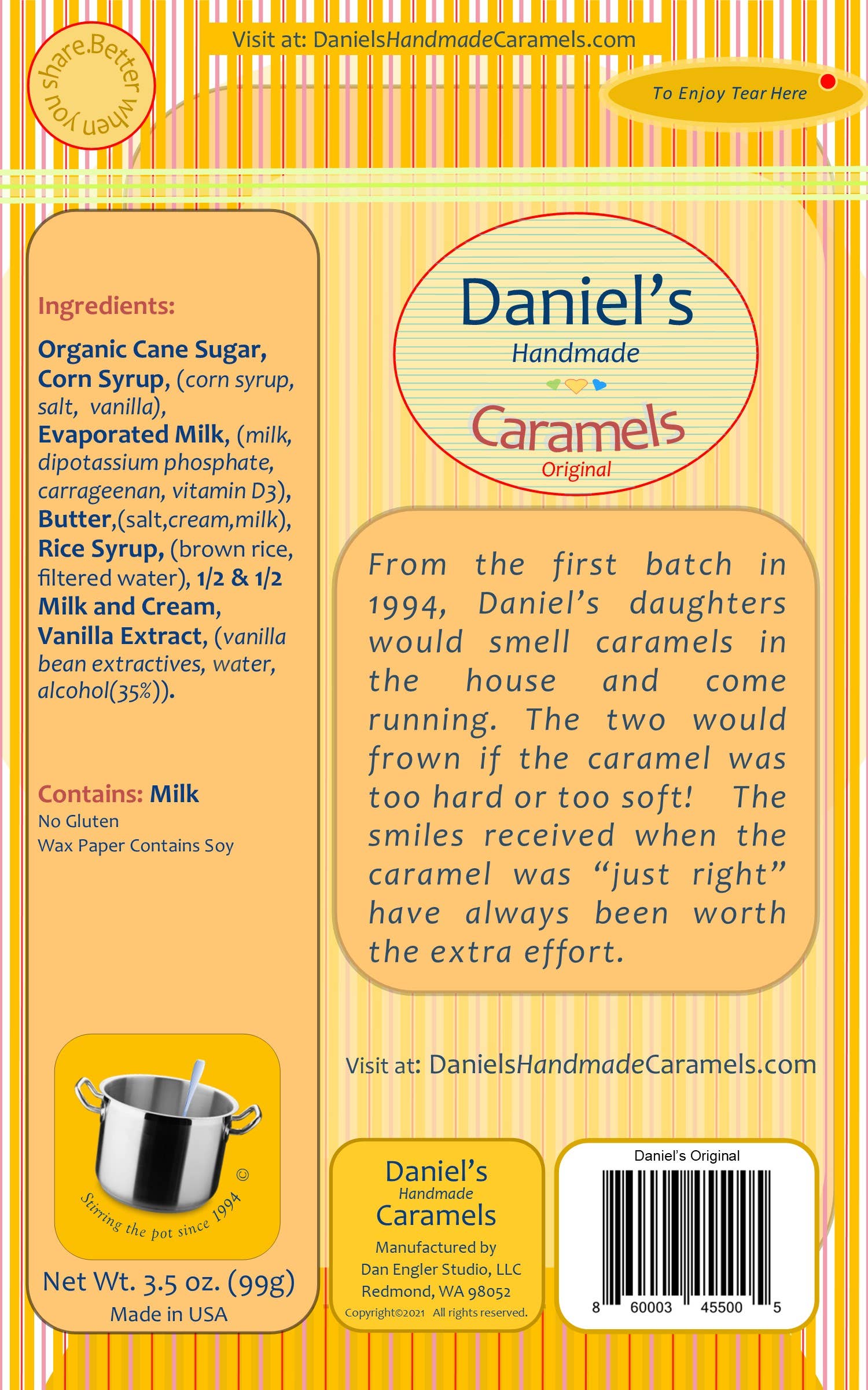 Daniel's Handmade Caramels - Venta al por mayor Caramelo - Caramelos hechos a mano de Daniel «Original»1