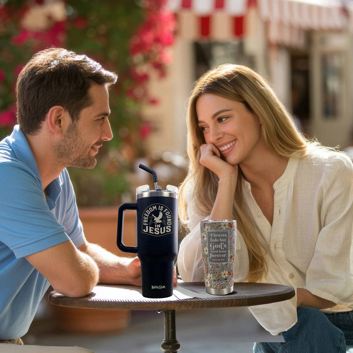 Noir Kerusso Tasse en Acier Inoxydable 40 oz avec Paille La Liberté se Trouve en vente sur Faire2