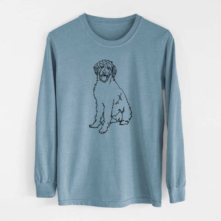 Grey Doodled Labradoodle - Heavyweight 100% Cotton Long Sleeve for wholesale on Faire