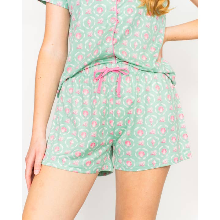 Brighton Terrace Schlafshorts Smaragdküste/Rosa -Gemischt. für den Großhandel von The Royal Standard