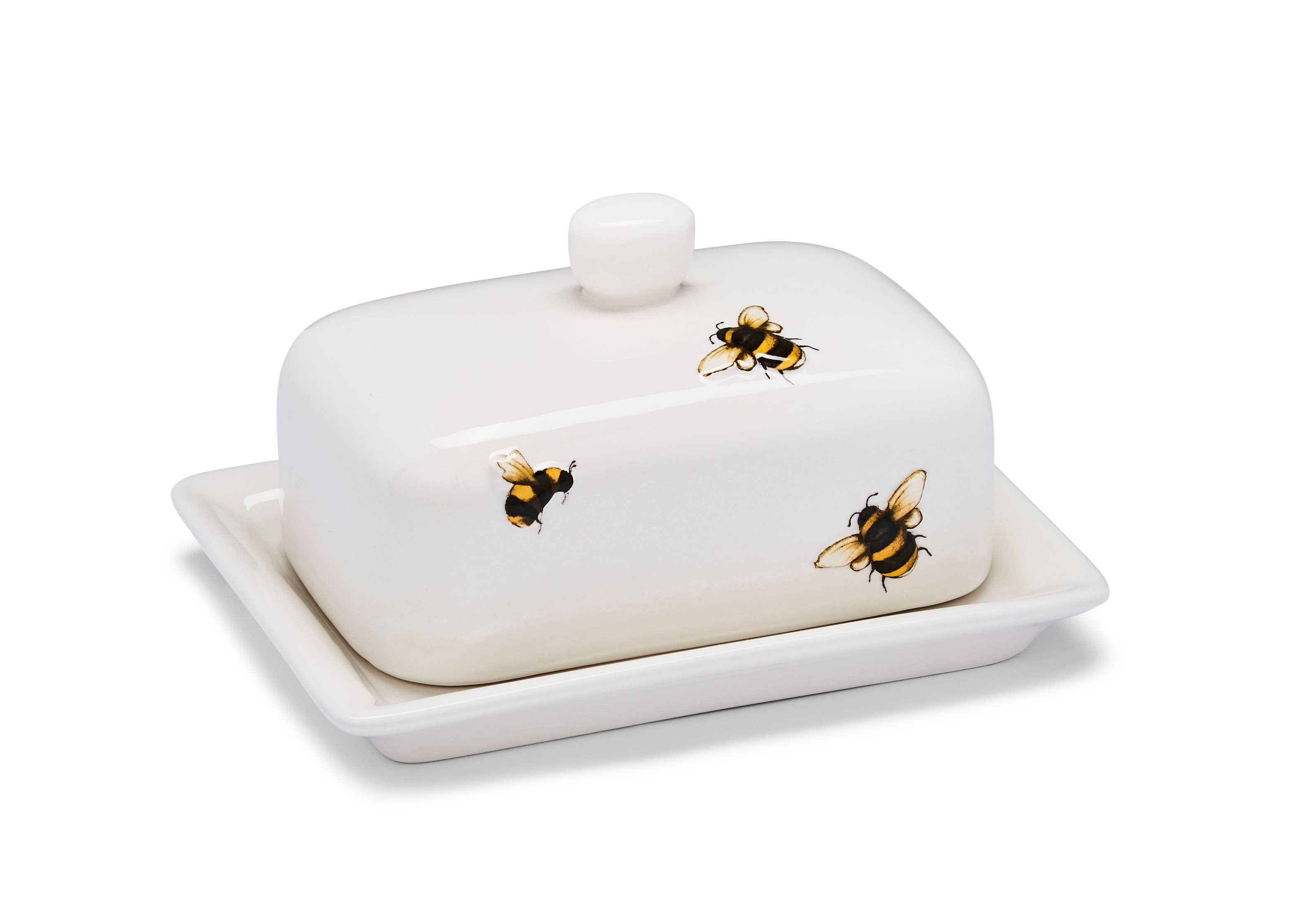 Cream Butter Dish Bumble Bees for wholesale on Faire0