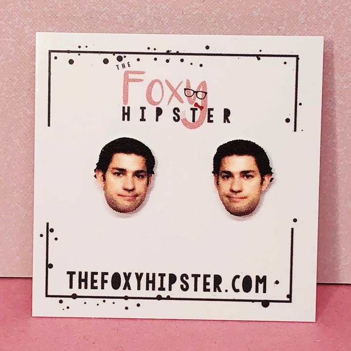 Boucles d'oreilles à tige Jim Halpert pour la vente par The Foxy Hipster