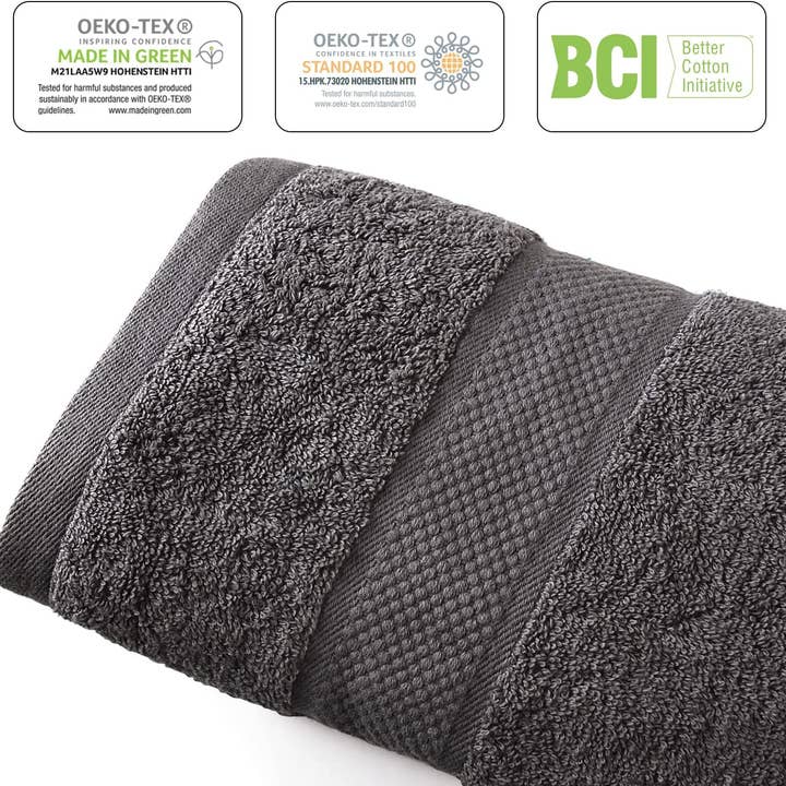 Soft Textiles - Wholesale Towel Set - SOFT TEXTILES BATH TOWEL 6 PACK 100% COTTON RING SPUN BATH TOWELS SET 24X48 INCHES4