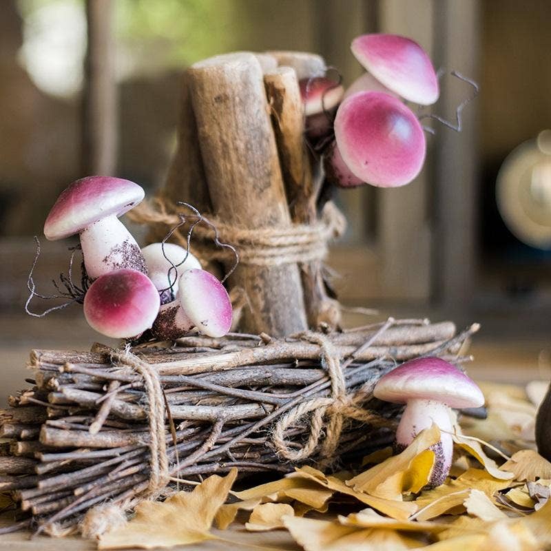 Rustic Reach - Wholesale Decorative Tabletop Object - Artificial Veggie Mushroom 4.7" Tall6