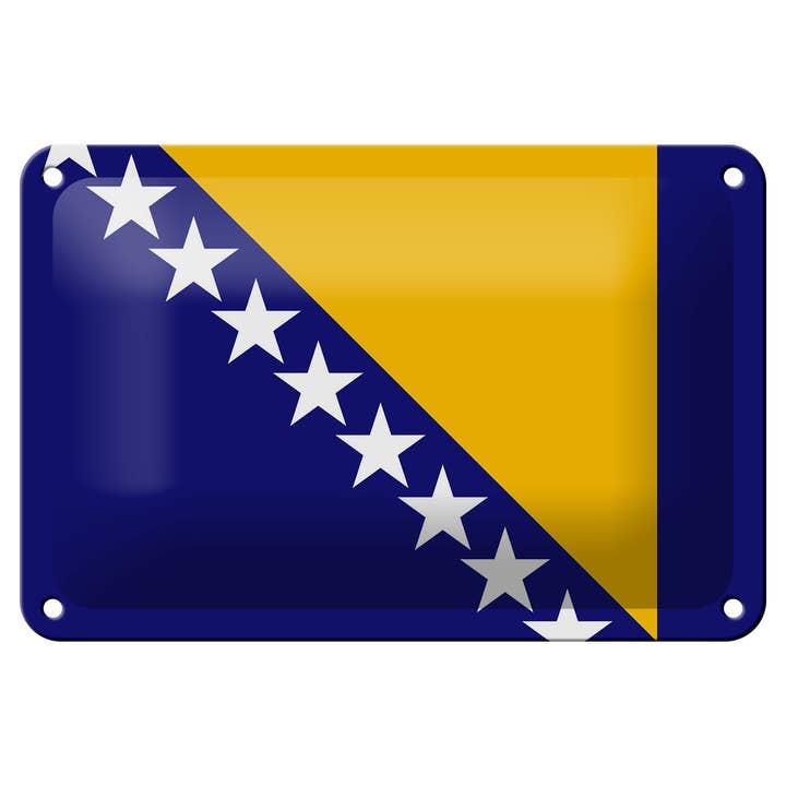 Bandeira da Bósnia e Herzegovina Estanho Sinal 18x12cm Bandeira por atacado de Femer
