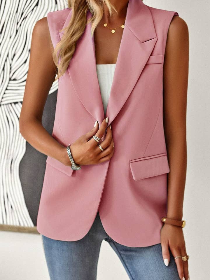CWOCASL0041_LOOSE AND ELEGANT COMMUTING SLEEVELESS SUIT VEST for wholesale by NINEXIS