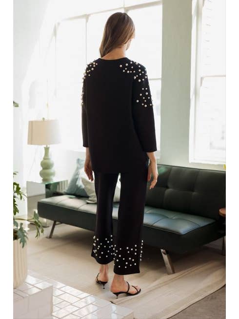 Joh Apparel - Wholesale Knit Top - Women's - Fiona Stretch French Scuba Pearl Top4