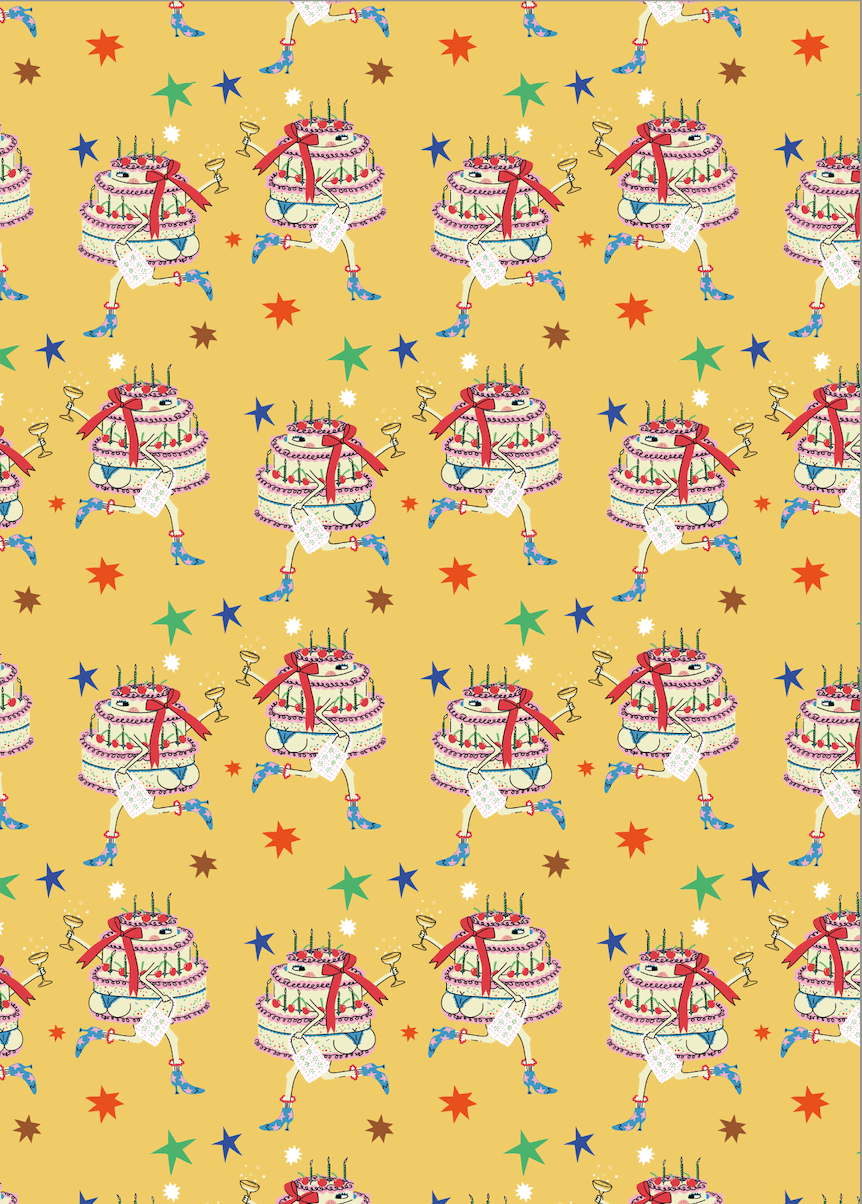 Eat the Moon | Greeting cards and stationery – wholesale Wrapping paper roll – Gift wrap - Cake in boots1