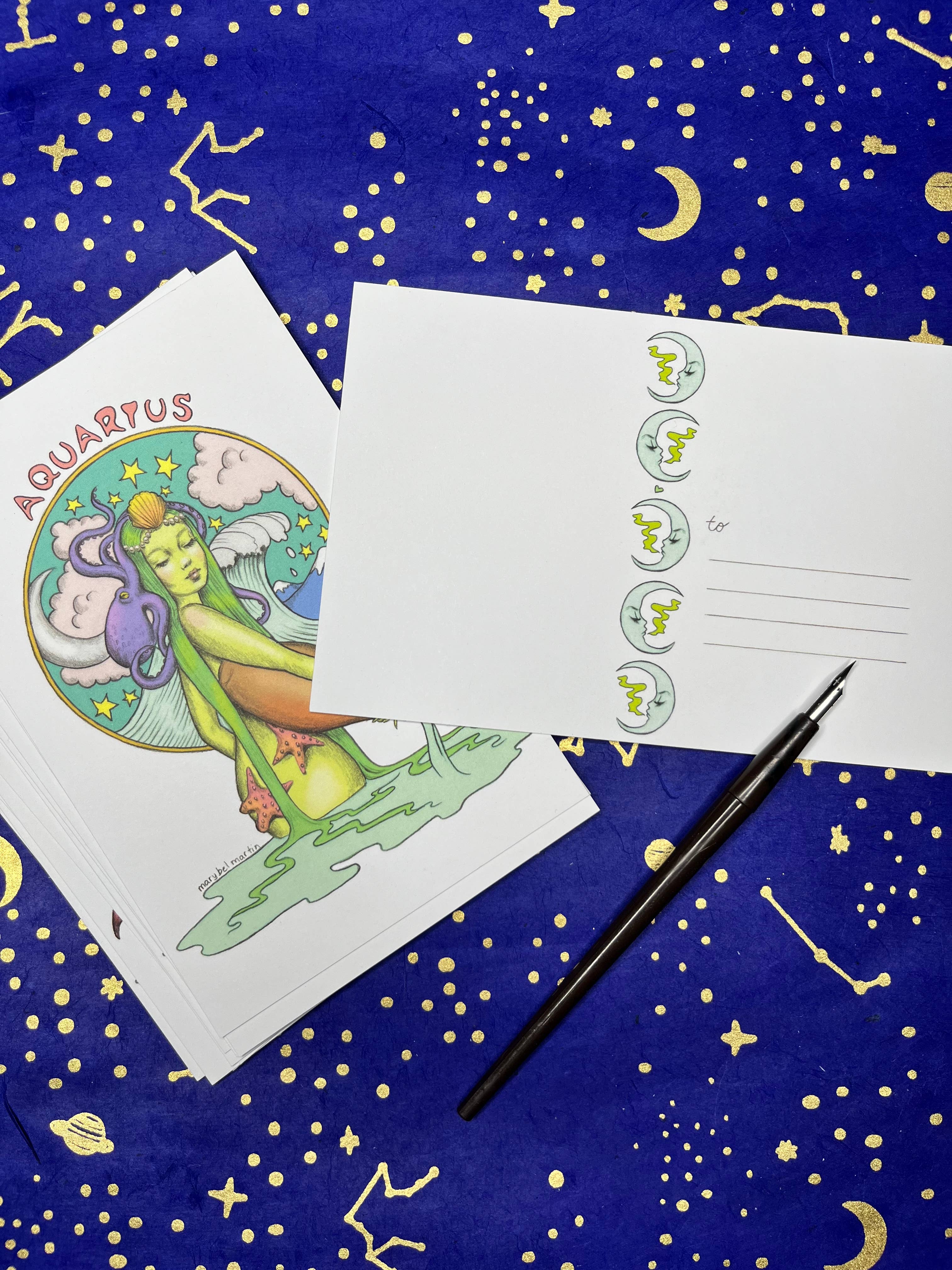 Marybel Martin - Wholesale Postcard Set - Zodiac Girls - postcards -  set of twelve - 4 x 6" by Marybe1