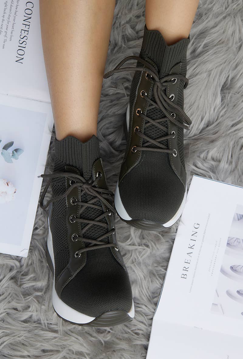 LADY GLORY - Wholesale Athletic Sneakers - Women's - Women's wedge sock sneakers11