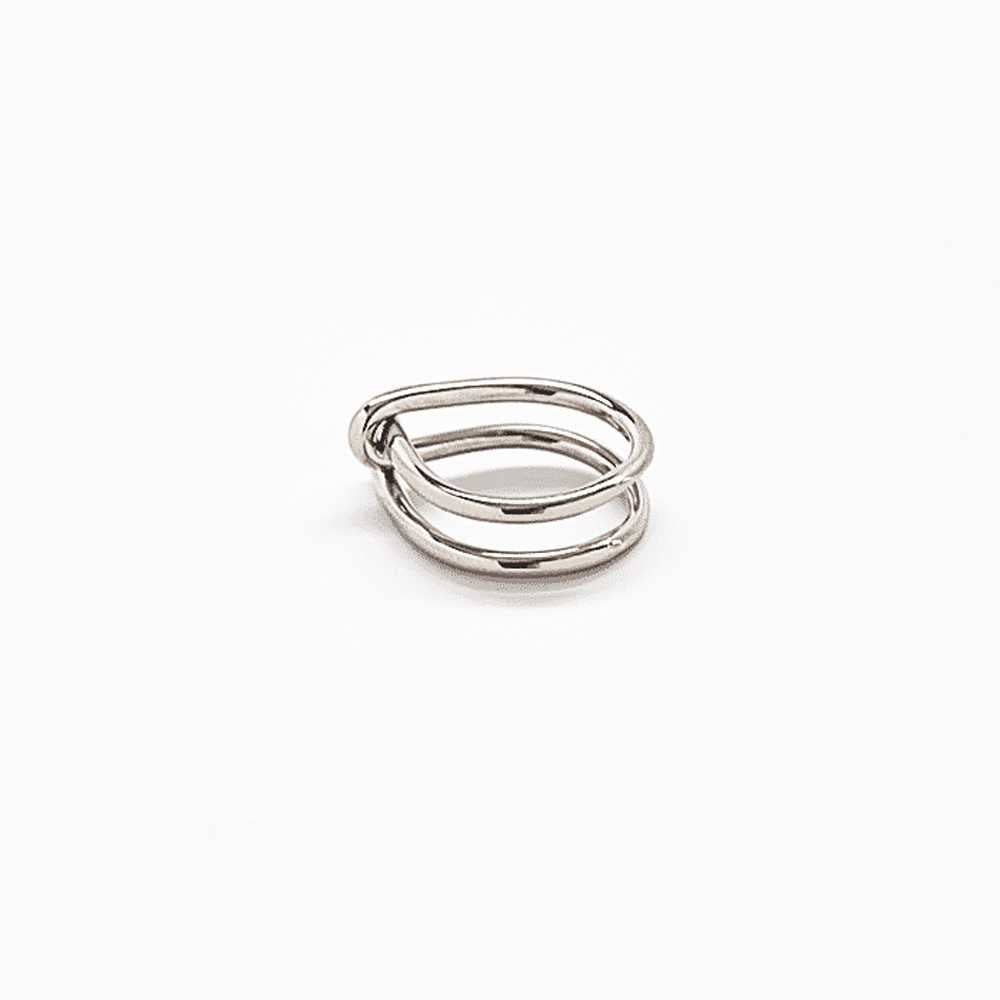 Admiral Row Jewelry - Wholesale Band/Stacked Ring - Silver Double Knot Statement Ring - Valentine's Day Gift2