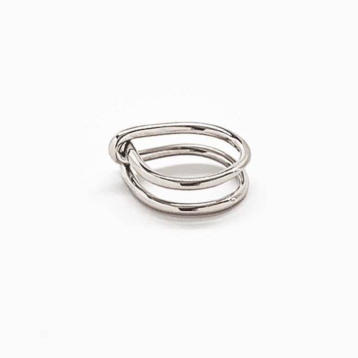 Admiral Row Jewelry - Wholesale Band/Stacked Ring - Silver Double Knot Statement Ring - Valentine's Day Gift2
