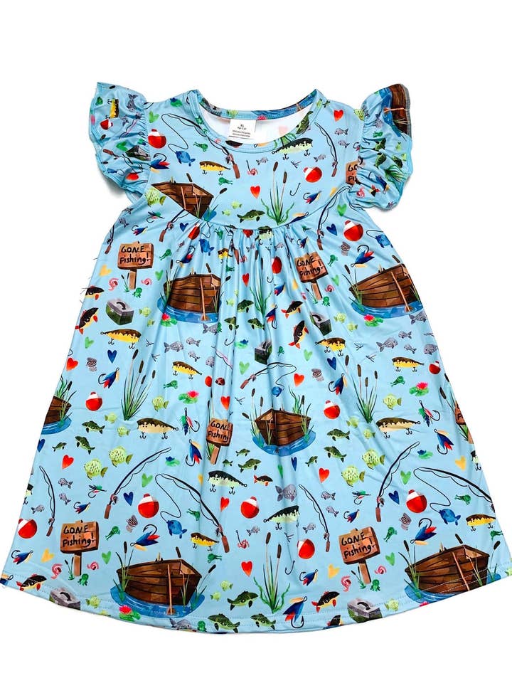 Angeln Flutter Milch Seidenkleid für den Großhandel von Great Lakes Kids Apparel