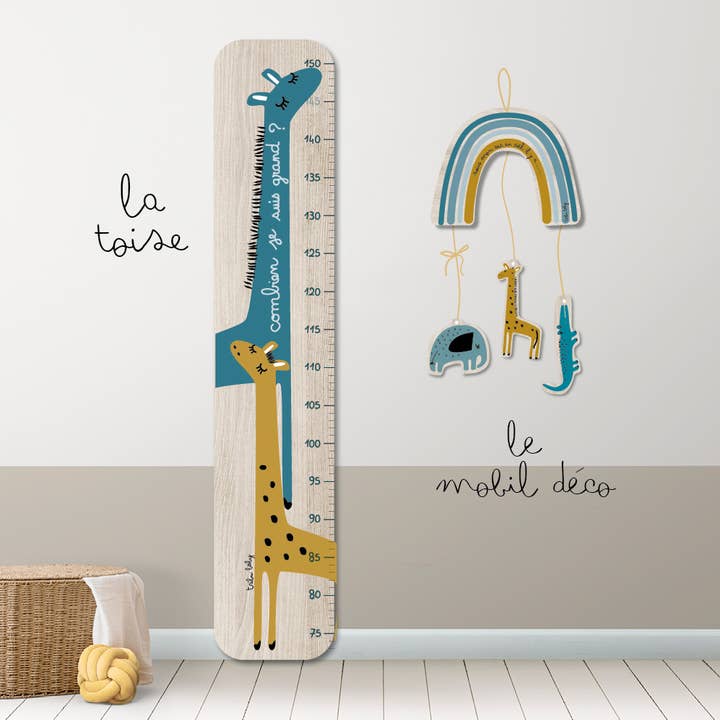 Lovely Tribu - Wholesale Wall Decor - Kids & Baby - XXL GIRAFFE HEIGHT CHART BLUE
