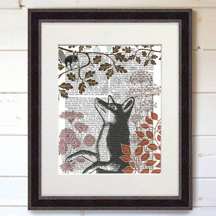 Country Lane Fox 5 Earth Impression de livre Impression sur le mur pour la vente par FabFunky Ltd