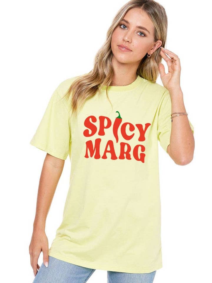 Spicy Marg Graphic Crew Neck Top for wholesale by Foryeri