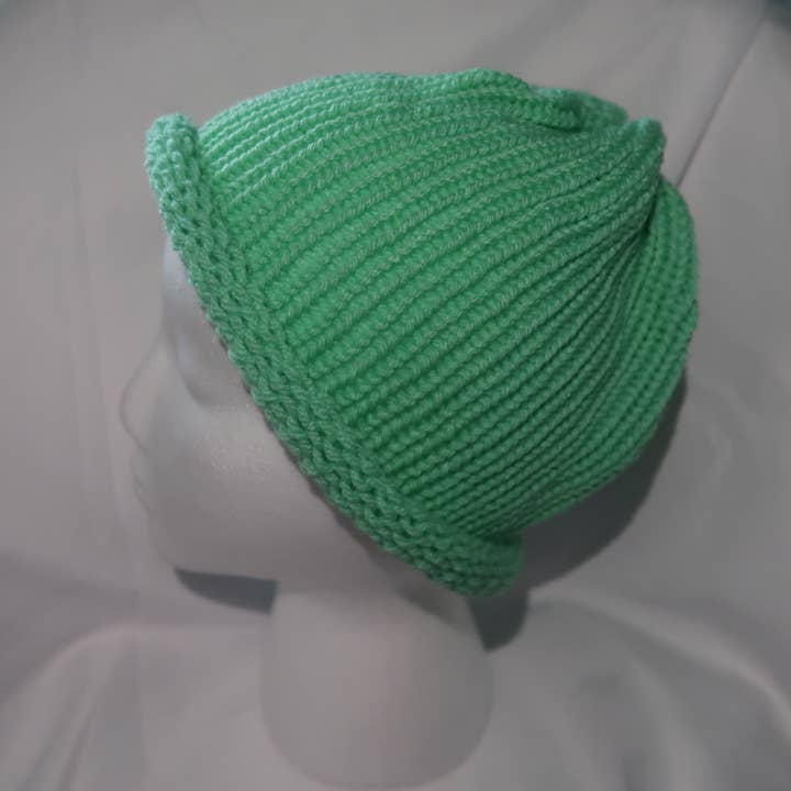 Chapéu de malha de mão de hortelã por atacado de Knitacular Creations