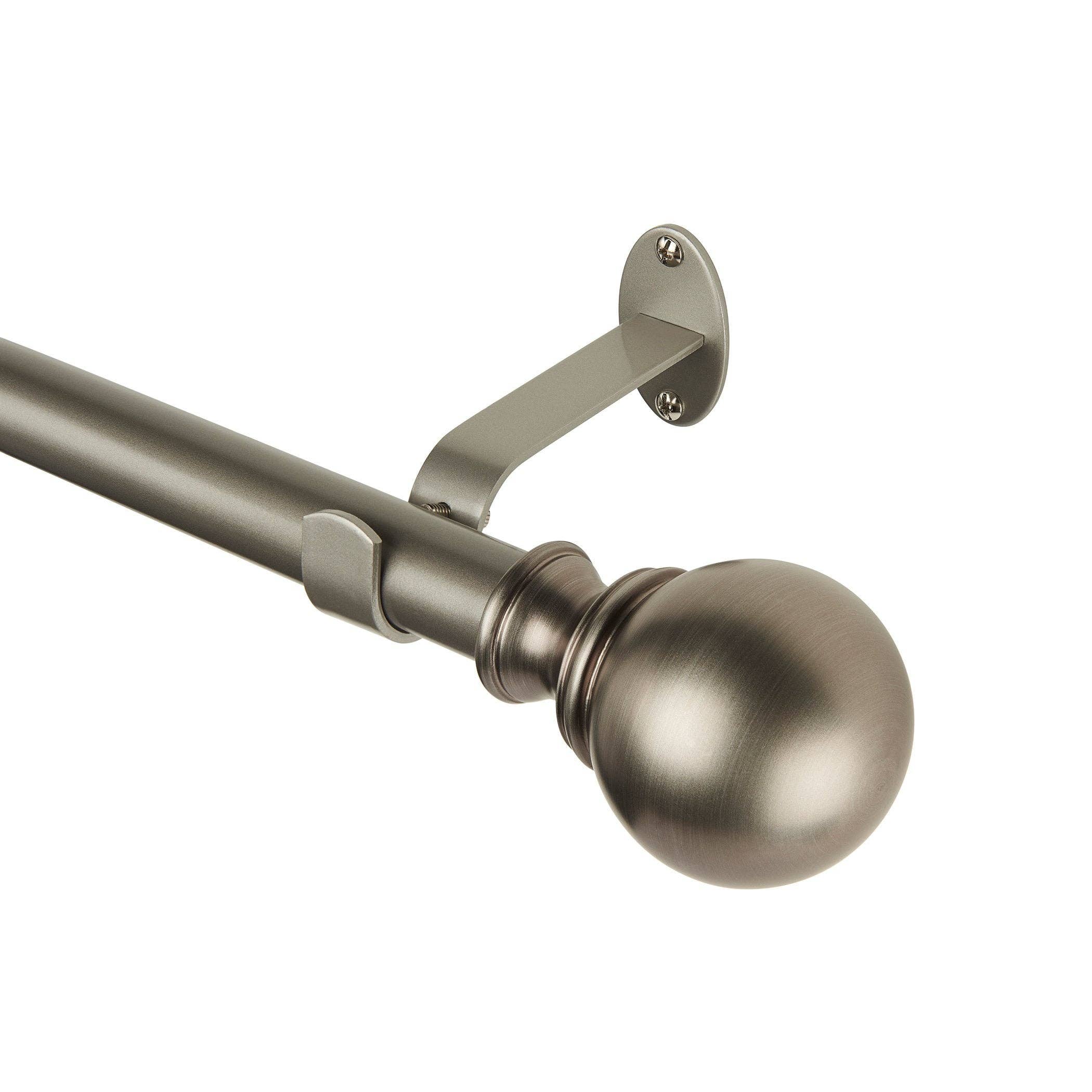 Threadmade Home - Wholesale Curtain Rod - Cordelia 1" Window Drapery Single Curtain Rod with Globe Ball Finial0