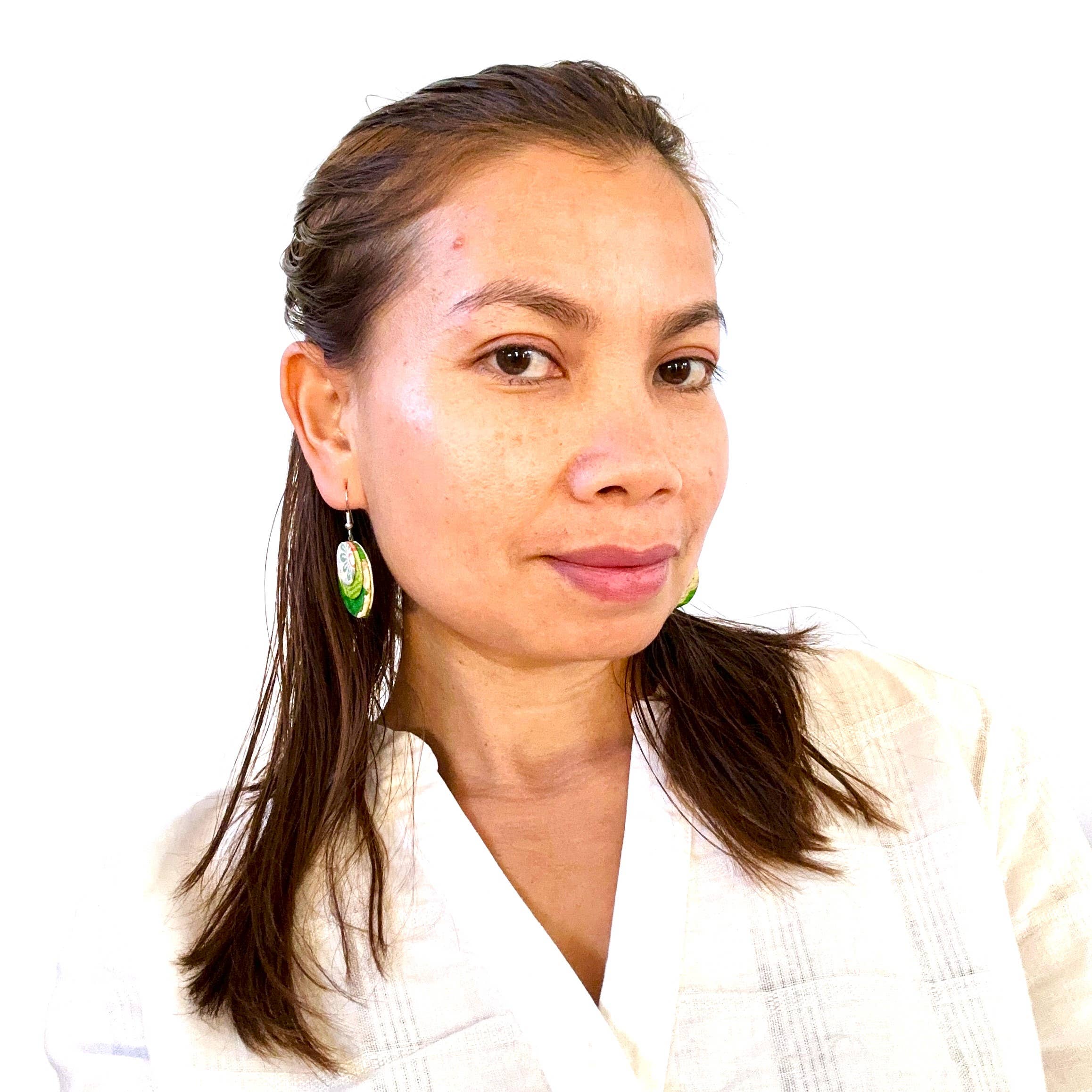 Sophie Silks - Wholesale Dangle earrings - Circle Disc Kimono Earrings1