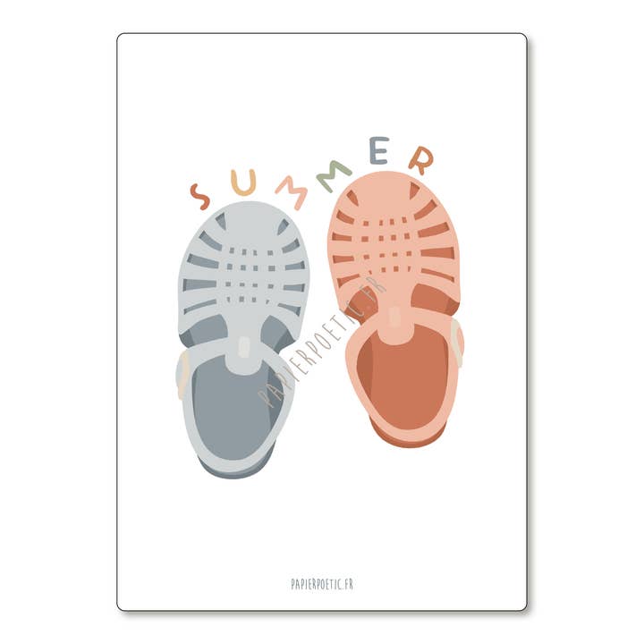 Card "Summer Sandals" for wholesale by Papier Poetic