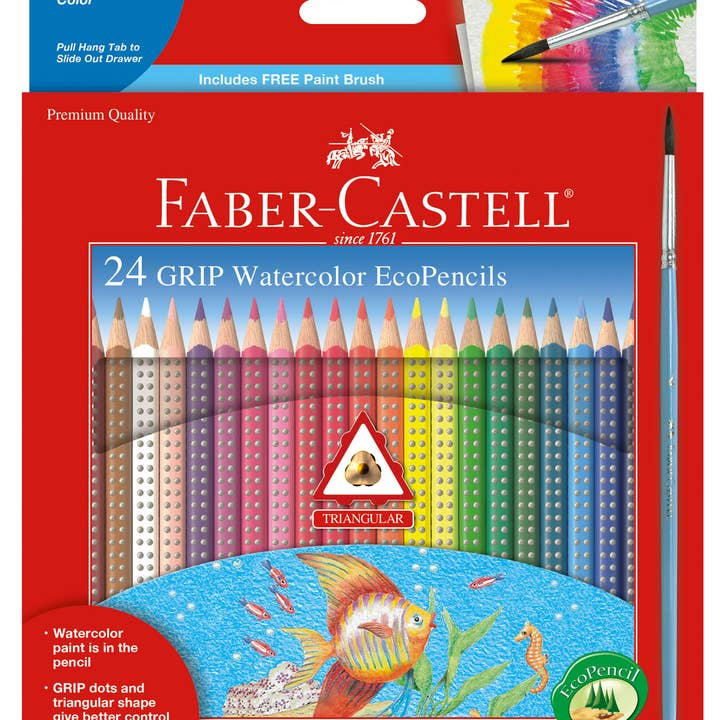 24 Grip Watercolor Color Pencils - EcoPencils for wholesale by Faber-Castell / Creativity for Kids
