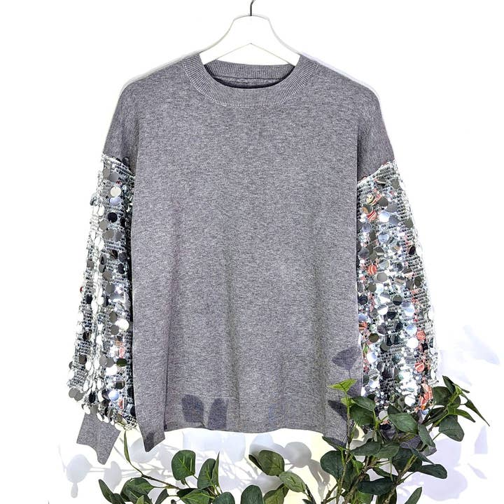 Jersey de punto de lujo con mangas especiales de lentejuelas. para venta al por mayor de Tempest Designs