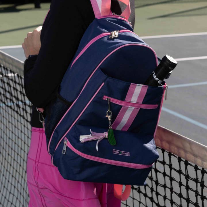 Fresh Pickle – wholesale Sports bag – Unisex – The Teddi Pickleball Backpack Navy / Pink1