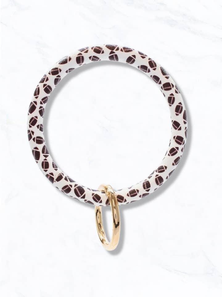Football Leather Key Ring Bangle Bracelet for wholesale by Suzie Q USA