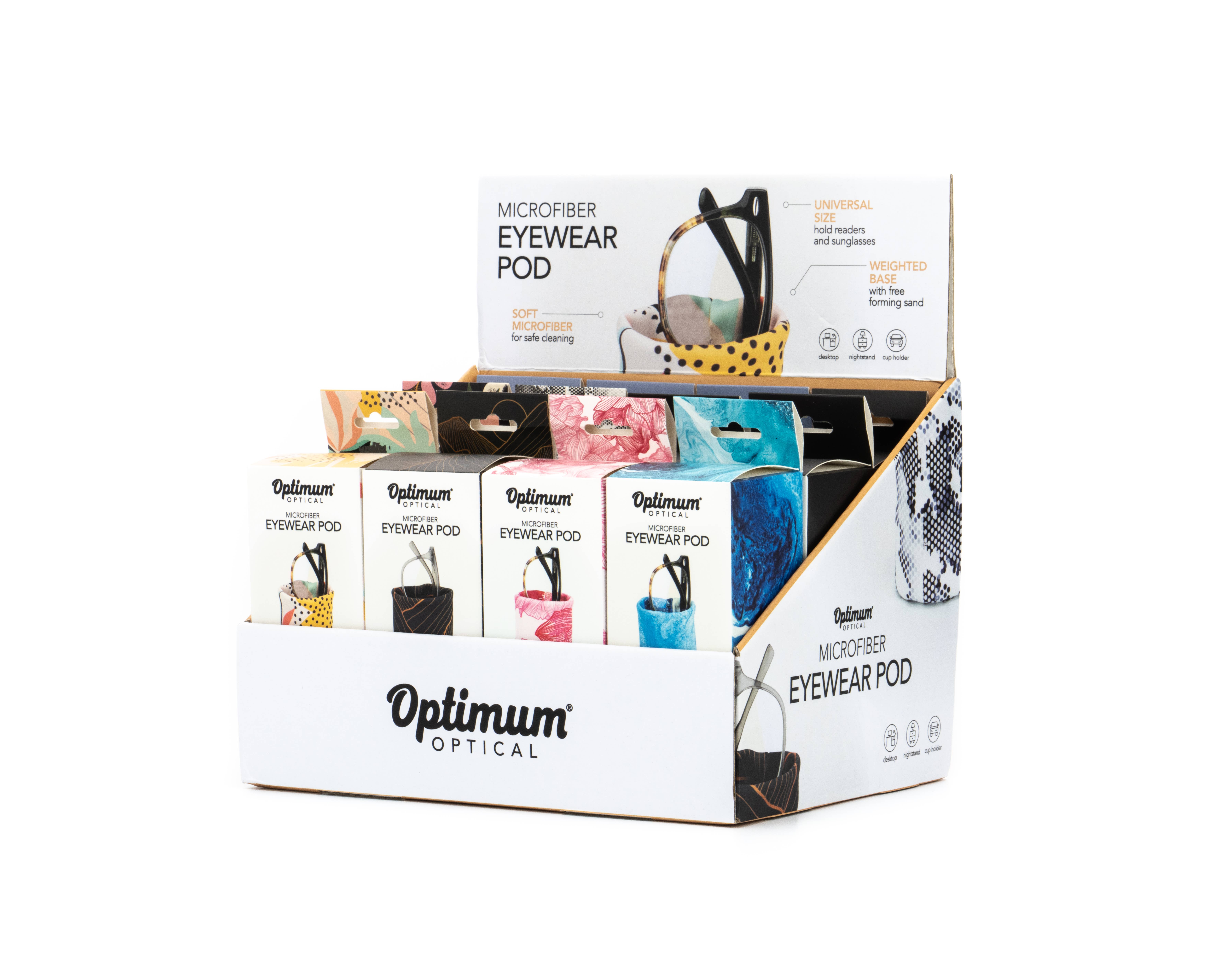 DM Merchandising – wholesale Fodral för glasögon och solglasögon - Unisex – Optimalt optiskt mikrofiber POD-stativ1