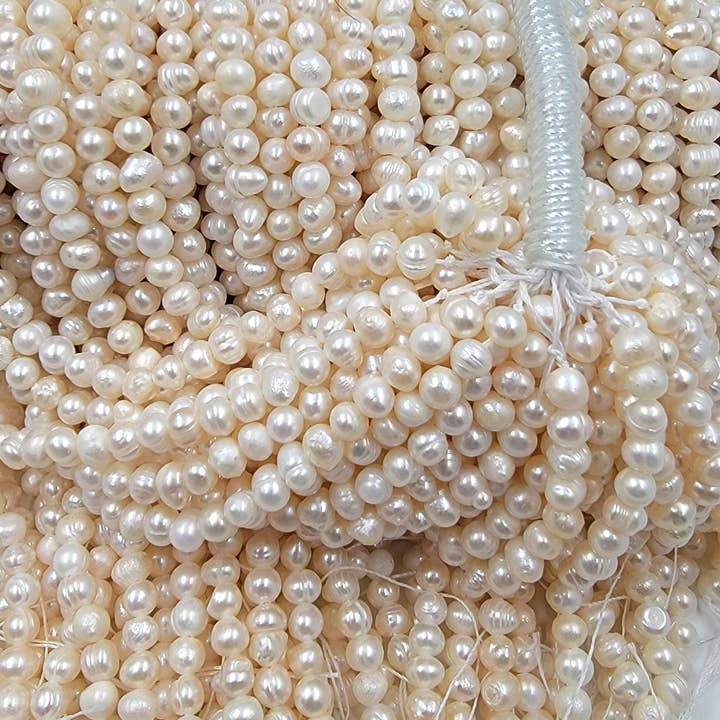 Beads Creation - Wholesale Beads - Mother of Pearl Baroque Freshwater Charms Strand PRP7332