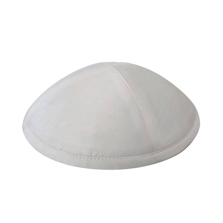 Kippah White Raw Silk for wholesale by Boker-Tov Shalom