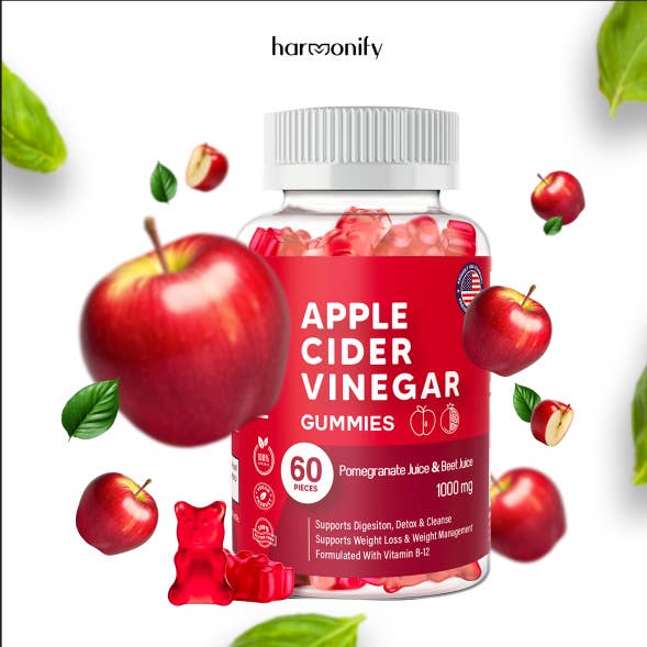 HARMONIFY - Wholesale Oral Supplement/Vitamin - Apple Cider Vinegar Gummies with Pomegranate Beet Juice, For5