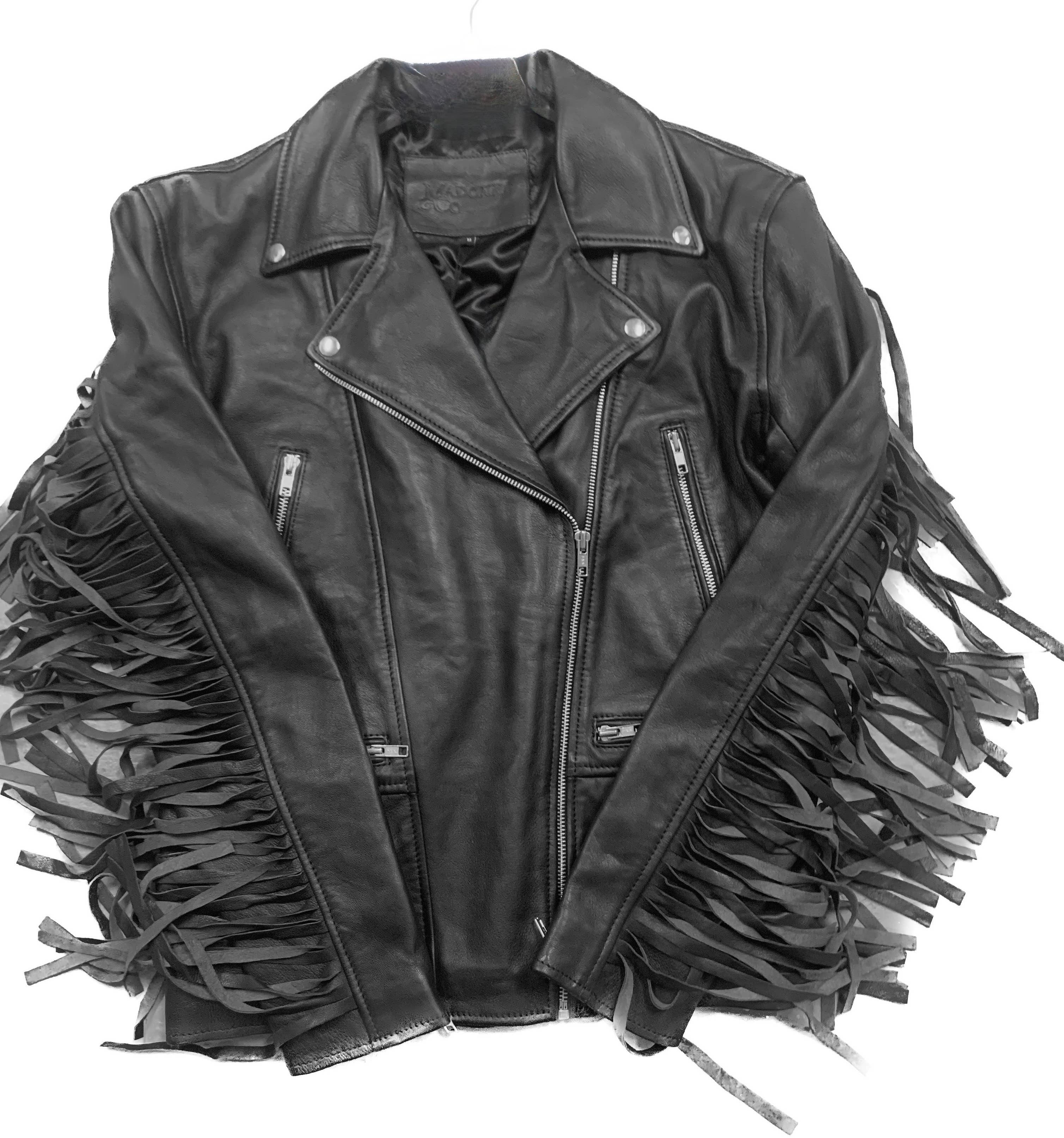 Luxe & Leather by Madonna & Co - Wholesale Leather Jacket - Women's - Fringe Moto-Western Women's Leather Jacket0