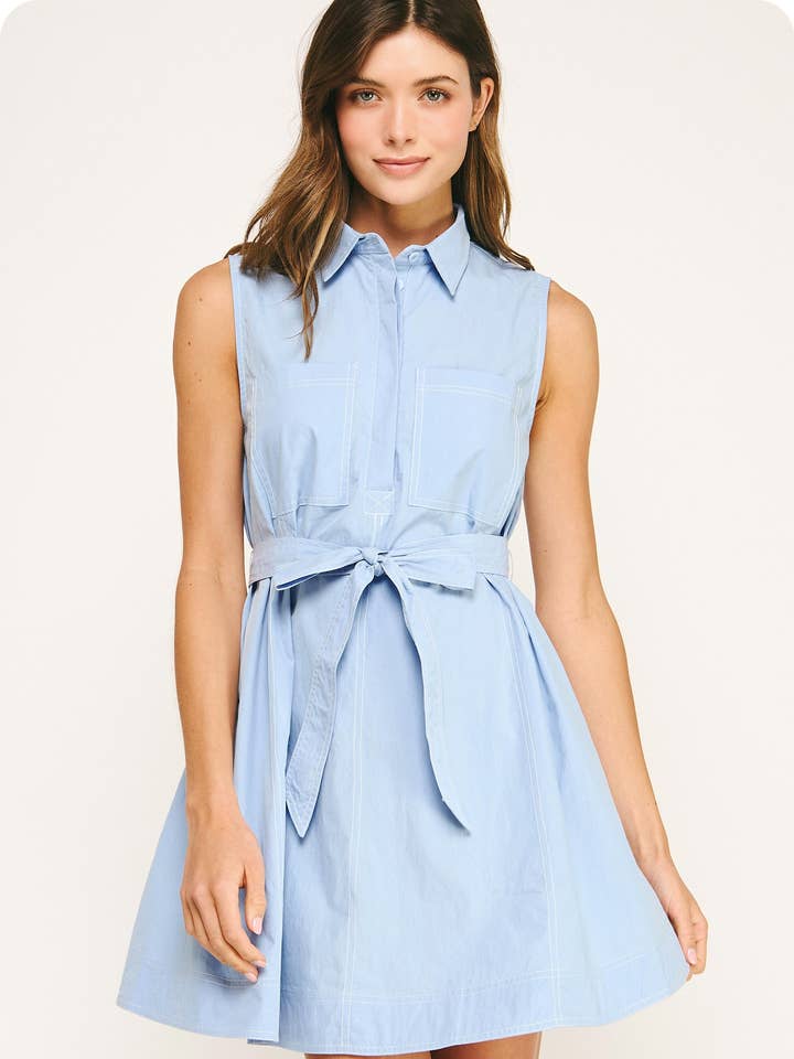 Vestido Camisero Mini con Costuras de Contraste para venta al por mayor de Strut & Bolt