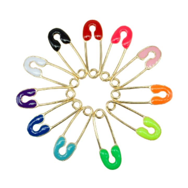 18K guld fyldt farverige emalje sikkerhedsnål vedhæng for engroshandel hos MIA Jewelry