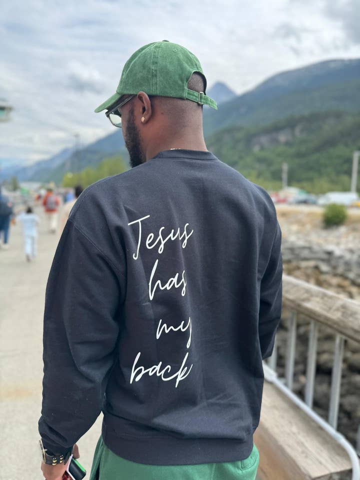 Jesus has my back! Crew Sweatshirt for wholesale by Sunya & Danya