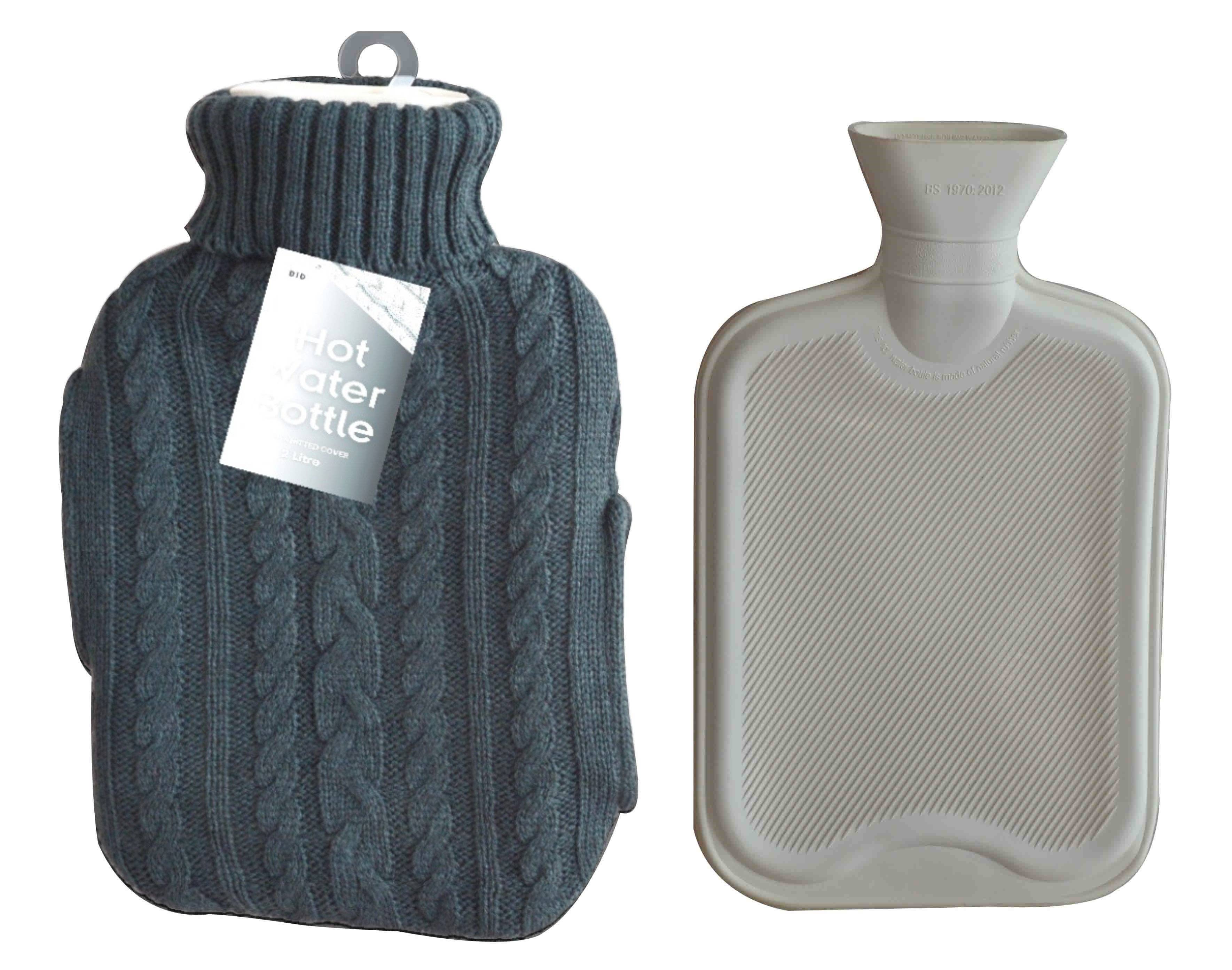 My Wholesale Warehouse – wholesale Hot/cold compress – Generise 'EXTRA WARMTH' 2 Litre Hot Water Bottle with Knitted Cover and POCKETS8