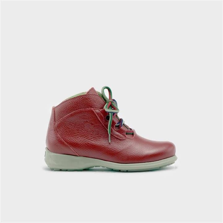 Rural bootie in Rioja leather for wholesale by Jose Saenz