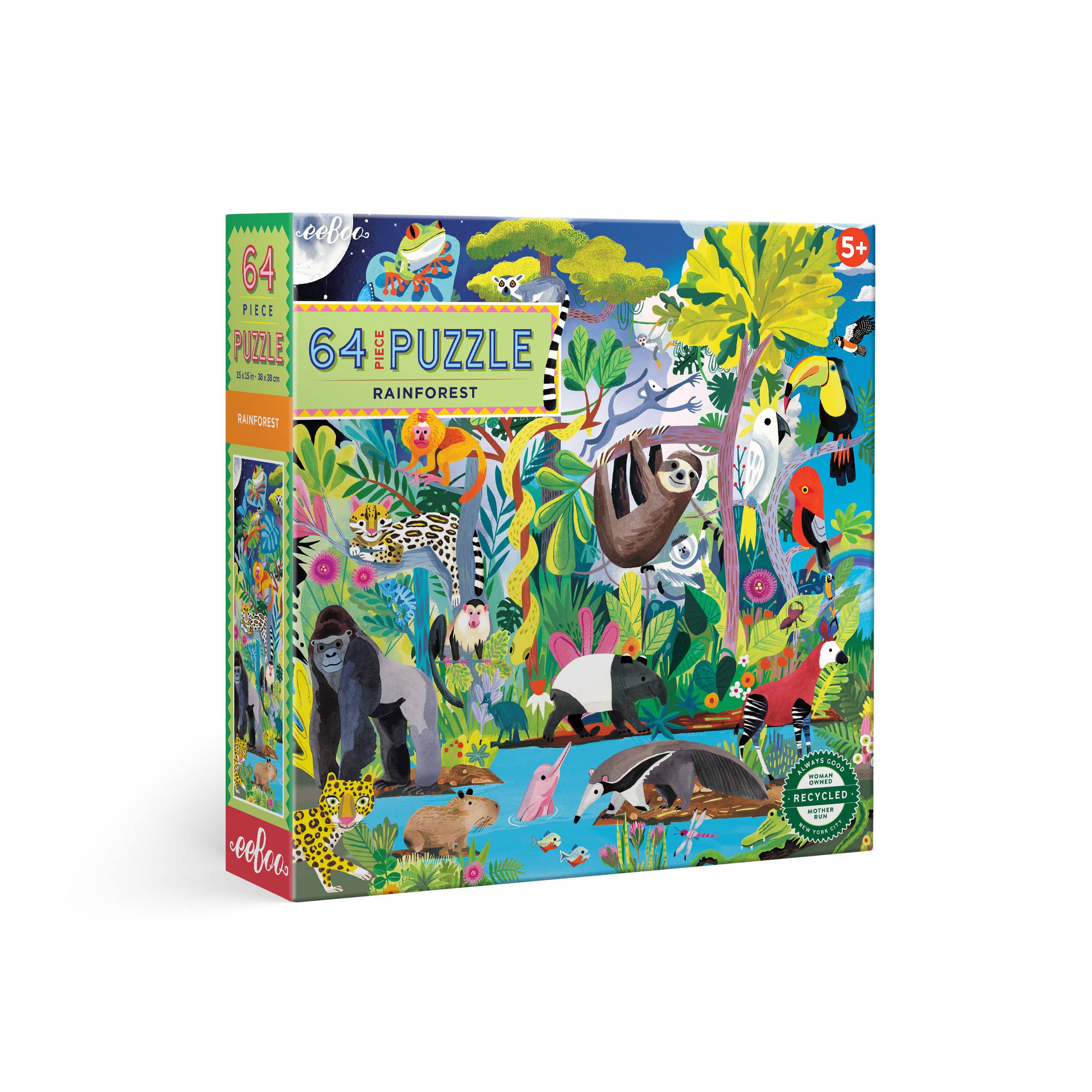 eeBoo - Wholesale Puzzle - Kids - Rainforest 64 Piece Square Puzzle