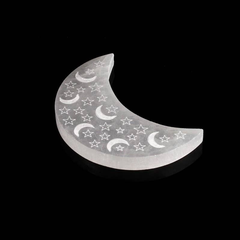 UniArt - Wholesale Ornament - Moon-shaped selenite plate, 14.5 cm2